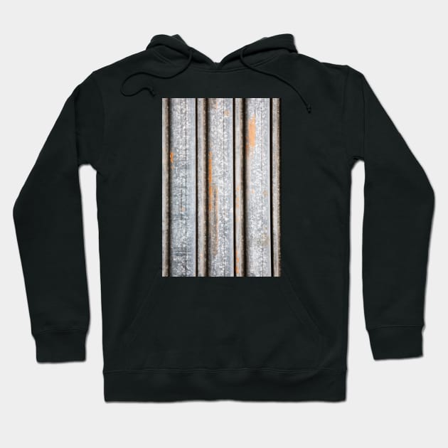 Grunge Grey Rusty Metal Fence Hoodie by textural